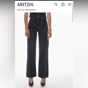 Aritzia Denim Forum Farrah Hi-Rise Wide Jean size 24 black